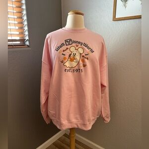 Disney Parks Walt Disney World Halloween Ghost Mickey Pink Sweatshirt size L